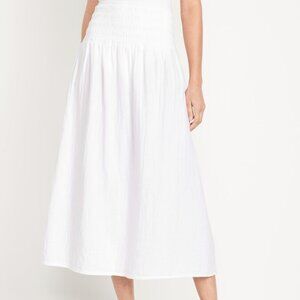 Old Navy White Crinkle Gauze Maxi Skirt